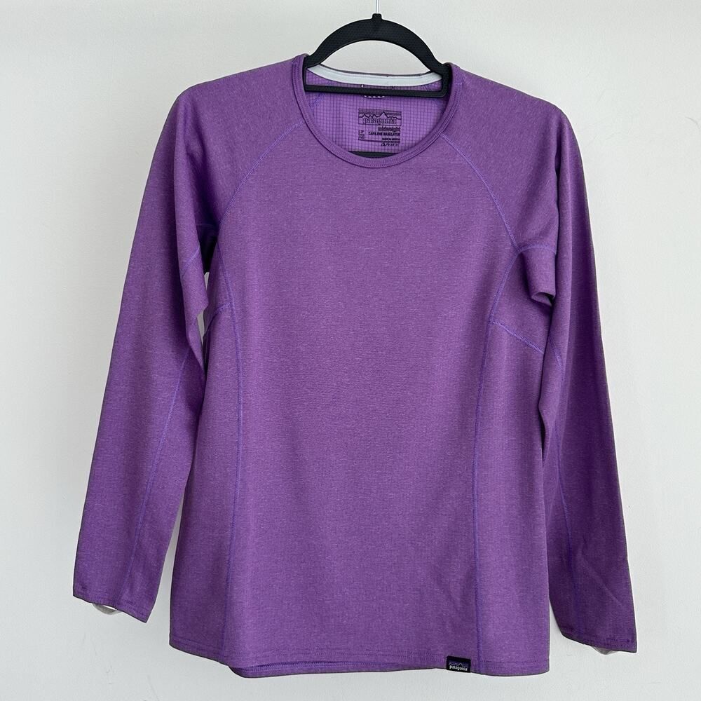 Patagonia Baselayer Top Womens XS Purple Capilene Thermal Mid Weight Crew - Picture 1 of 11